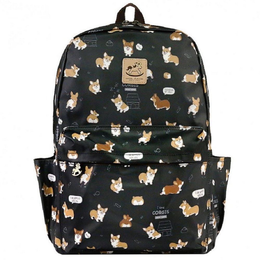 Waterproof Corgi Large Backpack for School Travel - Picture 1 of 11